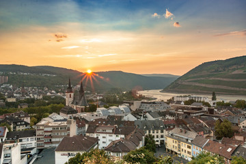 Sun Setting Over Bingen, Germany