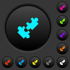 Cooperation dark push buttons with color icons
