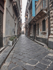 Catania, Italy - August 22, 2018: Shot of Catania in a summer day. Catania, Sicily