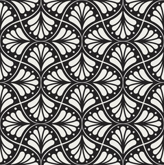 Japanese Ornamental Vector Background. Art Deco Floral Seamless Pattern. Geometric decorative texture.