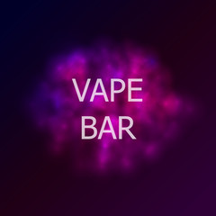 Vector Vape Bar Illustration, Abstract Colorful Smoke.