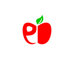 E letter apple logo design