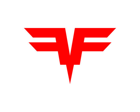 double F or F F letter vector logo