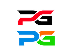 Set of Initial Letter PG Linked Design Logo