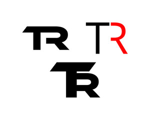 Set of TR initial company linked letter logo