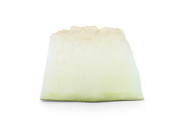 Piece of fresh tasty melon isolated on white