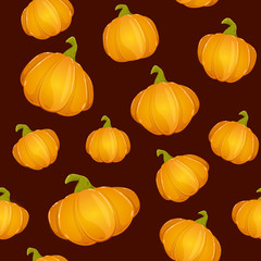 Dark seamless background with Pumpkins for Thanksgiving day
