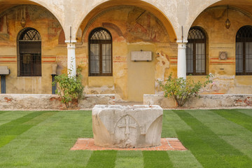 Vista del Chiostro del Museo Civico di Bassano del Grappa, Vicenza, Italia