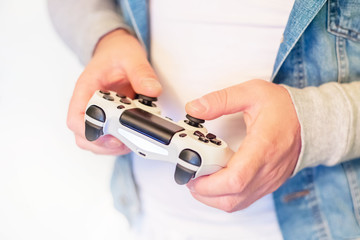 Fototapeta premium gaming joystick in men's hands