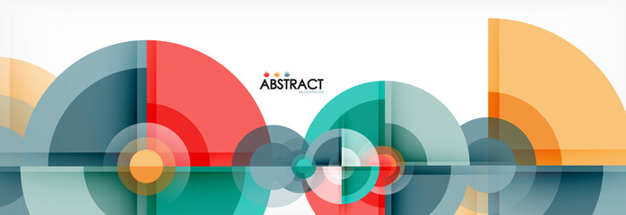 Abstract background - multicolored circles, trendy minimal geometric design