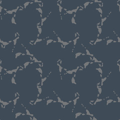 UFO military camouflage seamless pattern in different shades of grey and navy blue colors