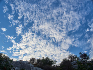 The sky above. Shot with contrast giving emphasis to the colors of the sky