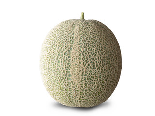 cantaloupe melon on white background.