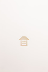 white textured   complete house icon on white background