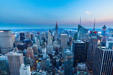 Fototapeta premium Manhattan - widok ze szczytu skały - Rockefeller Center - Nowy Jork