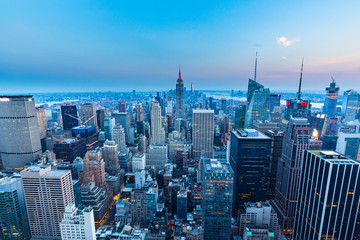 Fototapeta premium Manhattan - widok ze szczytu skały - Rockefeller Center - Nowy Jork