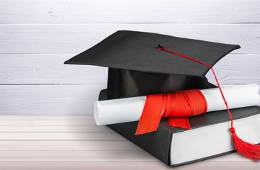 Black Graduation Cap with Degree