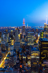 Fototapeta na wymiar Manhattan - View from Top of the Rock - Rockefeller Center - New York
