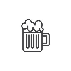 Beer mug outline icon. linear style sign for mobile concept and web design. Glass of beer simple line vector icon. Symbol, logo illustration. Pixel perfect vector graphics