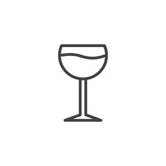 Wine glass outline icon. linear style sign for mobile concept and web design. Glass of wine simple line vector icon. Symbol, logo illustration. Pixel perfect vector graphics