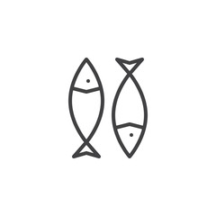 Dried fish outline icon. linear style sign for mobile concept and web design. Fish snack simple line vector icon. Symbol, logo illustration. Pixel perfect vector graphics