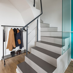 Apartment interior with staircase