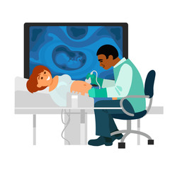 Pregnant woman has her ultra sound check up