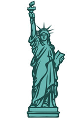 Naklejka premium The Statue of Liberty New York city. Hand drawn vector illustration.