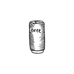 beer can isolated on white background, vector illustration