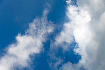 Vivid fresh bright colorful of White clouds, rain clouds on blue sky, Beautiful nature to sky concept.