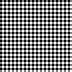 Black and White Houndstooth Tartan Seamless Vector Pattern Tile. Monochrome Background. High Fashion Textile Print. Dog tooth Check Fabric Texture. Pattern Tile Swatch Included. - obrazy, fototapety, plakaty