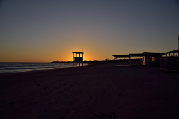 Tramonto sulla spiaggia