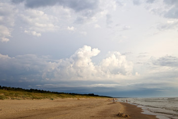 View of an wild beach with very few people