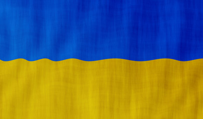 Obraz premium Illustration of a flying Ukrainian flag