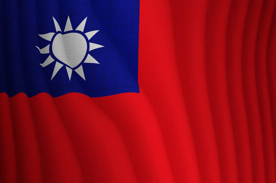 Illustration of a flying Taiwanese flag