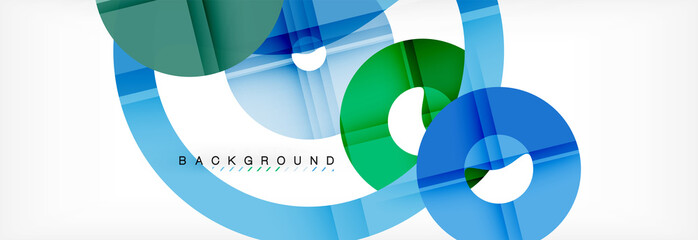 Obraz premium Kolorowe pierścienie na szarym tle, nowoczesny wzór geometryczny wzór. Wektor biznes lub prezentacja szablon projektu technologii, wzór broszury lub ulotki lub geometryczny baner internetowy