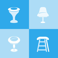 sofa and couch icons in blue