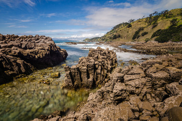 Rocky coast in New Zealand