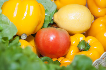 background of a set of vegetables