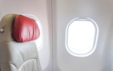 Empty aircraft seats and windows