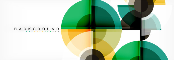 Obraz premium Abstract background - multicolored circles, trendy minimal geometric design