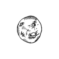 asteroid isolated on white background, vector illustration