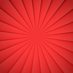 Red rays in paper style. Diagonal line and stripes background. Vector illustration for design