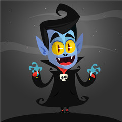 Cartoon vampire. Vector illustration with simple gradients. 