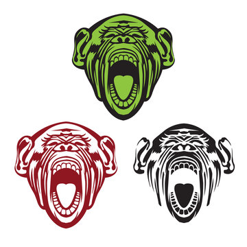silhouette monkeys logo