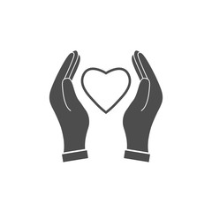 Hands of the heart icon. Vector illustration, flat design.