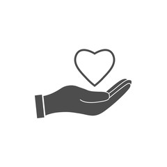 Hands of the heart icon. Vector illustration, flat design.