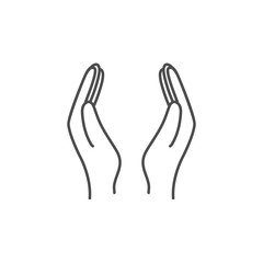 Help hand icon. Vector illustration, flat design.