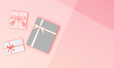 Gift box in winter sale theme with pastel color scheme