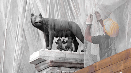 The Capitoline Wolf - the symbol of Rome - Italy